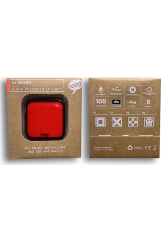 Knog Blinder Square 100 Lm Bisiklet Arka Stop Lambası