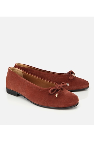 Hotiç Kadın Süet Deri Kahverengi/kiremit Fiyonk Detaylı Babet 01ayh315440a440 01ayh315440a440 Kahverengi