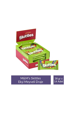 Skittles Ekşi Meyveli Draje 38 Gr X 14 Adet