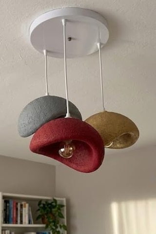 Üçlü Avize Salon Mutfak Pla Malzeme Sarkıt Aydınlatma Renkli Modern Dekoratif Tasarım Gümüş, Bronz, Kırmızı Çok Renkli