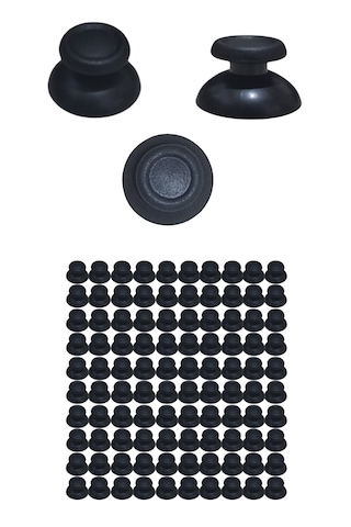 Ps4 Dualshock 4 Uyumlu Siyah Analog Topuz Mantar Başlık - 100 Adet Oyun Kolu Tamir Ve Değişim Seti