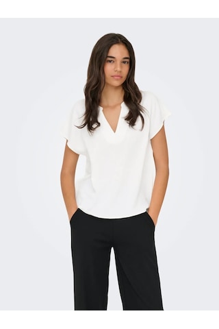 Jdy Jdylion Life S/s Top Wvn Noos Kadın Bluz 15249287 Ekru