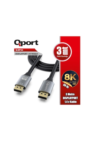 Qport Q-dp34 Dısplay Port 3 Metre Kablo-135441