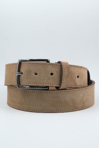 Parscraft Hakiki Süet Deri Erkek Kemer Koyu Bej 4 Cm