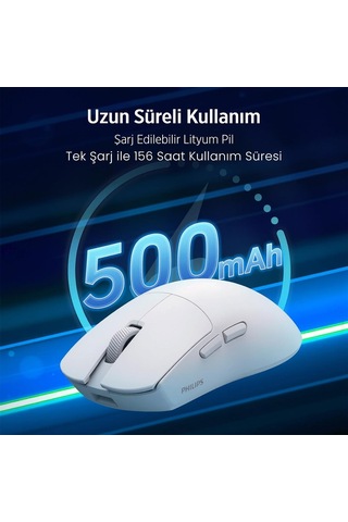 Evnıa Serisi Spk9618 Kablosuz Bluetooth Dual Mod 26000dpı 6 Tuşlu Optik Oyuncu Mouse Beyaz