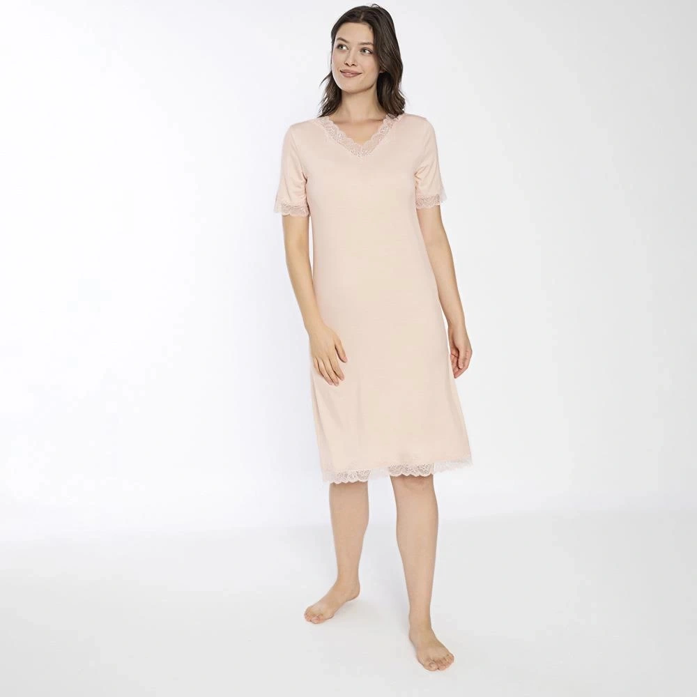 Confeo C840-706 Kadın Viskon Dantelli Kısakol Gecelik Su Yeşili