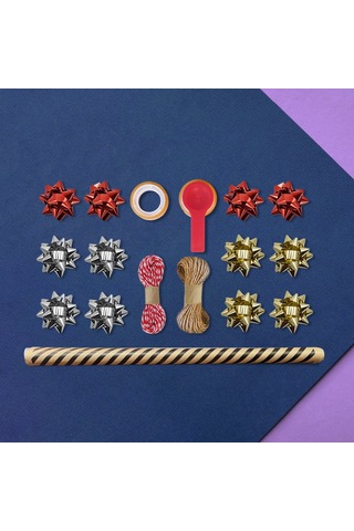 Siyah Verev Kraft Ambalaj Kağıdı Seti 10 Rulo Kağıt 70x100 Cm