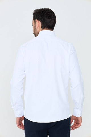 White Stone Beyaz Mikro Desenli Dynamic Fit Uzun Kollu Erkek Gömlek Beyaz-03