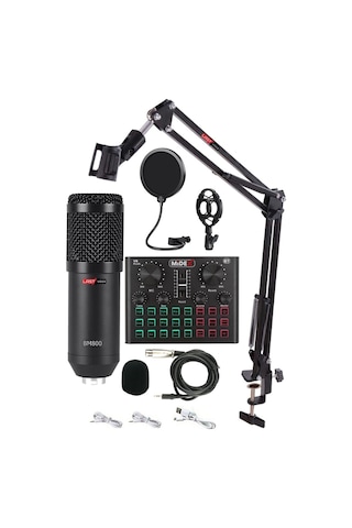 Lastvoice Bm800 Live Set Efektli Ses Kartı Mikrofon Stand Kayıt C