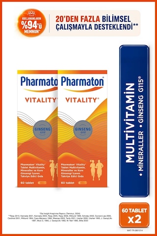 Pharmaton Vitality 2 x 60 Tablet