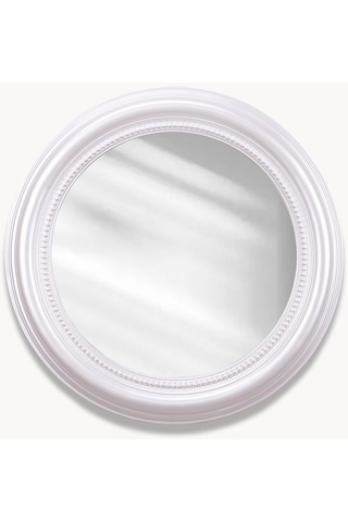 Round Yuvarlak Ayna İnci Ceviz