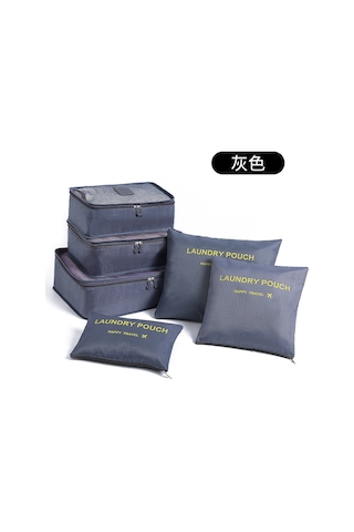 Yaozixa Gri Seyahat Organizer Seti - 6 Parça Oxford Kumaş Giyim, İç Giyim Depolama Çantaları - Ev Ve Seyahat İçin Pratik Düzenleyici Gri