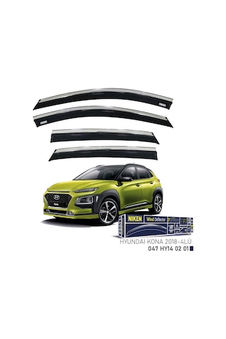 Hyundai Kona 2023 Sonrası Uyumlu Kromlu Cam Rüzgarlığı 4lü