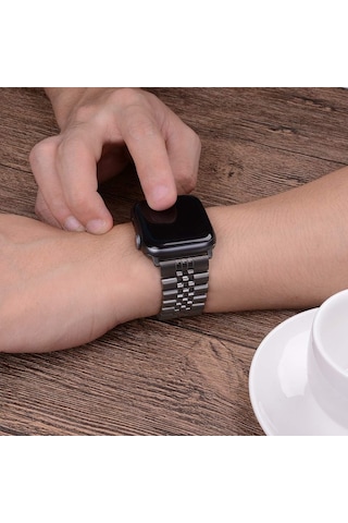 Apple Watch Seri 2 3 4 5 6 7 8 10 Se Ultra Uyumlu 42 44 45 46 49mm Uyumlu Paslanmaz Çelik Rolex Kordon