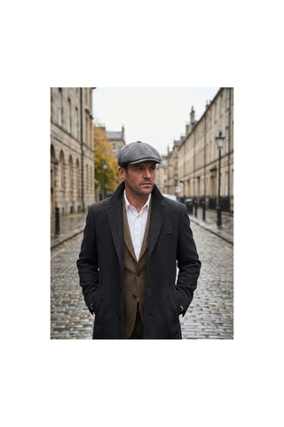 Emybox Erkek Kaşe 8 Köşe Kasket Şapka Klasik Retro- Peaky Blinders Tarzı Lastikli Standart Beden F