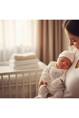 Sebi Bebe Puantiyeli Ayılı 5'li Hastane Çıkış Seti 2036 Somon
