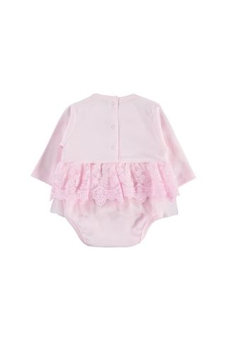 Civil Baby Fırfır Tüllü 3-12 Ay Çıtçıtlı Badi - Pembe