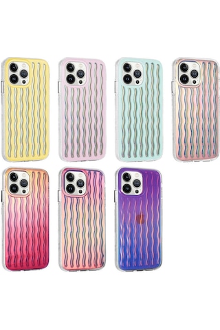Apple Uyumlu iPhone 14 Pro Max Kılıf Kabartmalı Dalga Tasarımlı Silikon Zore İsmira Kapak No10