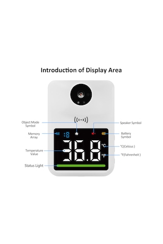 Ruicoo Beyaz Entegre Entegre Entegre Termometre: Dokunsuz Ölçüm, 50 Veri Depolama, 30 Gün Bekleme, Hd Ekran, C/ F Desteği Pil Yok