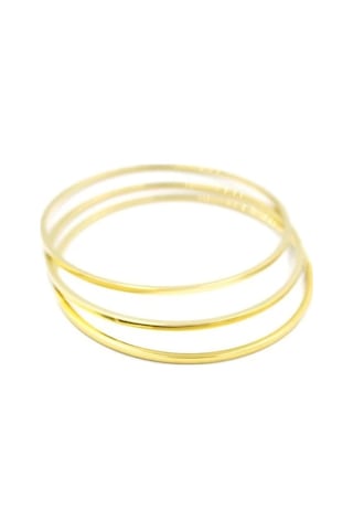 3'lü Ajda Bilezik - 60mm - Altın Çok Renkli