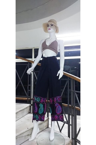 Eren Style Otantik Batik Desenli Harem Bulmaca Şalvar Pantolon 104 Cm Lacivert