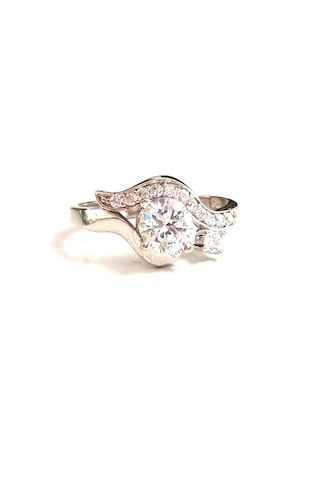 Göz Modeli Gümüş Yüzük Alyans Parlak Zirkon Taşlı 925 Ayar