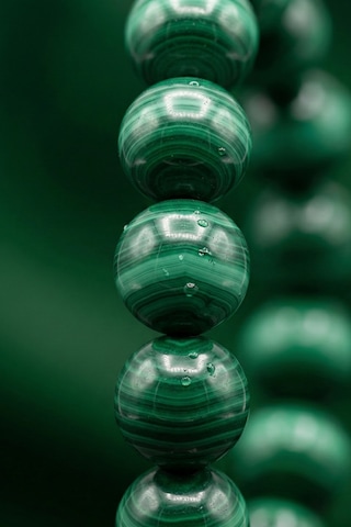 Malahit Doğal Taş Bileklik 8mm Yeşil Enerji Taşı Unisex Elastik Bileklik
