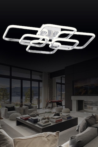 Pl 01 6 Model Krom 3 Renkli Salon Ve Oturma Odası İçin İdeal Alüminyum Avize, 75x10 Krom