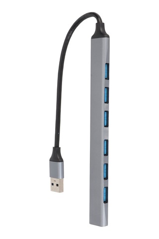 Xindoker Usb Hub 7 Portlu 1xusb 3.0 + 6xusb 2.0 - 5gbps Hızlı Veri Transferi, Alüminyum Gövde, Taşınabilir, Plug&play Ads-303a