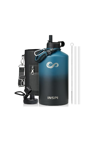 Paracord Saplı Yalıtımlı Su Şişesi 128oz, Indigo Black Indigo Black 128 Ons Altın - Siyah