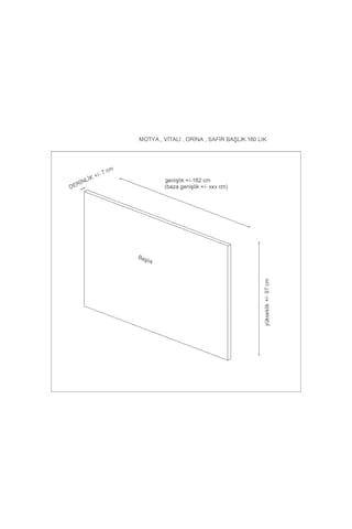 160x200 Safir Baza Başlığı - Kahverengi