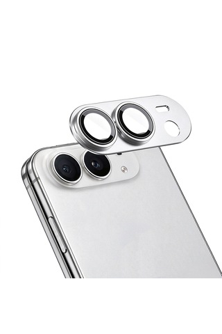 Forzacase İphone Duo İle Uyumlu Tam Kaplayan Çerçeveli Kamera Lens Koruyucu - Fc1265 Gümüş