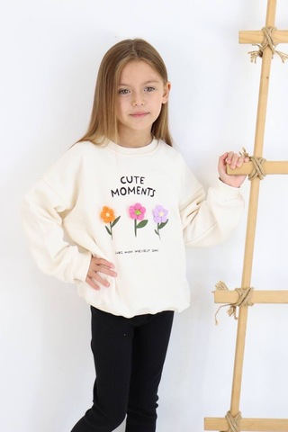 Jolly Kids Kız Çocuk Beyaz Çiçek Nakışlı Takım Beyaz
