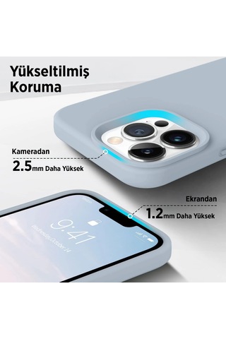 Bix İphone 14 Plus / 15 Plus Silikon Kılıf Magsafe Uyumlu Güçlü Koruma Darbe Emici Kömür Grisi