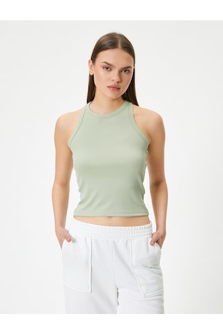 Koton Spor Atlet Bisiklet Yaka Ribanalı Slim Fit Yeşil 4sak30092nk