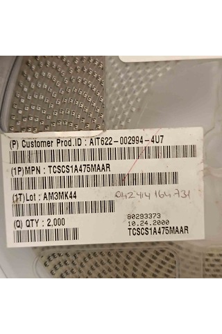 Tcscs1a475maar 4.7mf 10v Tantal Kondansatör 100 Adet