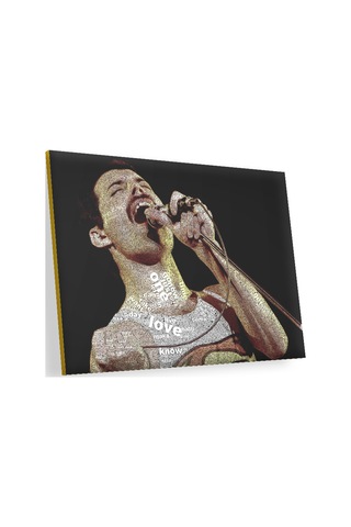 Cakasepetim Freddie Mercury Üzerinde Şarkı Sözleri Ahşap Mdf Tablo