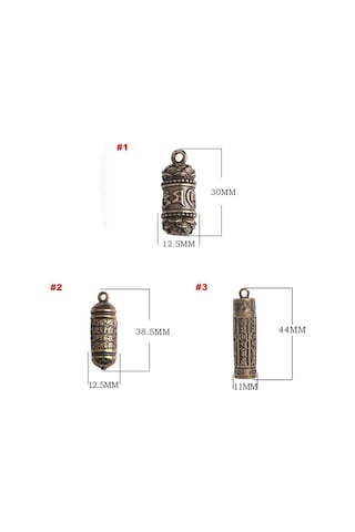 Taşınabilir Oyma Yazıtlar Silindirik Kutu Pirinç Anahtarlık Seyahat Hap Kutusu Kolye Kolye Ucu İlaç Hap Kutusu Budist Kolye Ucu 2,