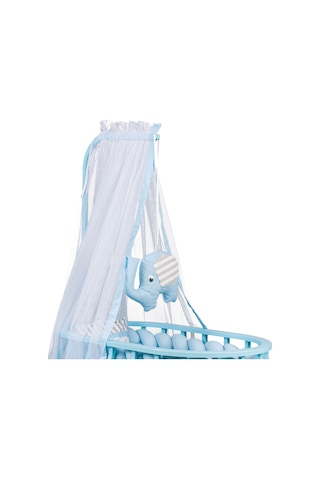 MDF, Luka Örgü Sepet Beşik + Uyku Seti + Cibinlik, Mavi