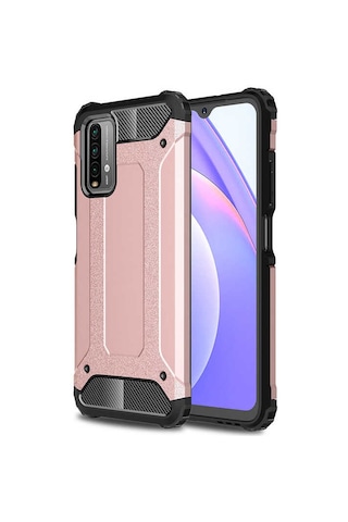 Kilifone - Redmi 9t Uyumlu - Kılıf Çift Katman Zırh Tank Crash Military Kapak - Siyah