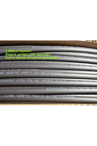 1 Metre 4,8mm Siyah Isı İle Daralan Makaron Kablo Izolasyon