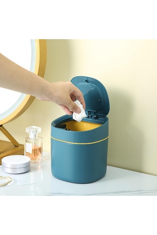Suntek Magideal Mini Masaüstü Çöp Kutusu Sepeti Kovası Ev Mavi