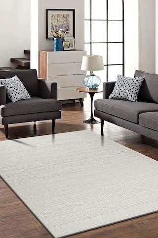 İskandinav Modern Halı Salon Halısı Mutfak Halısı Kolay Temizlenebilir Özel Kesim Krem Halı Krem