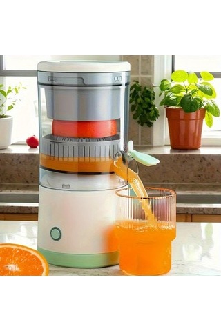 Fastbuy Portable Usb Charging Citrus Juicer, White, Efficient Pulp Separation For Oranges, Lemons, Watermelons, Ideal Gift Fo Beyaz