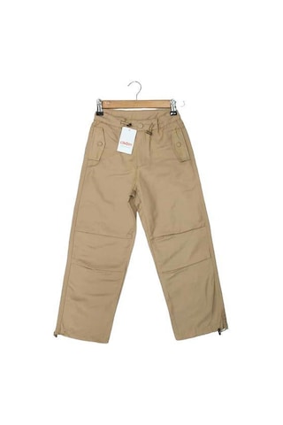 Çikoby Kız Çocuk Beli Paçası Ayarlanabiilir Lastikli Kargo Pantolon-13561-camel Camel