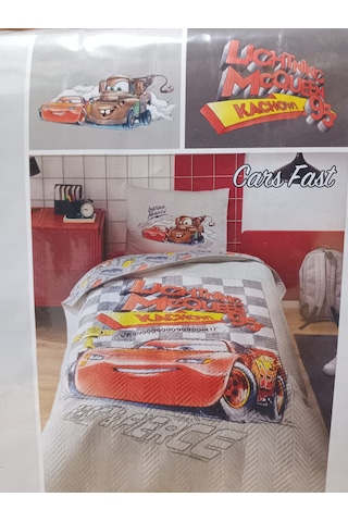 Özdilek Cars Fast Tek Kişilik Disney Lisanslı Lastikli Çarşaf Kapitone Çocuk Nevresim Takımı Gri