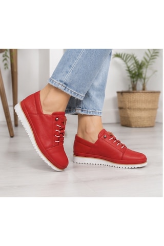N Napa Shoe Np.571ikırmızı Deri Ayakkabı Kırmızı