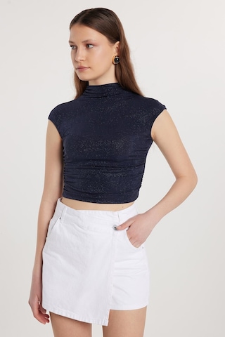 Tudors Kadın Slim Fit Dar Kesim Çift Cepli Beyaz Şort Etek-33871 Beyaz