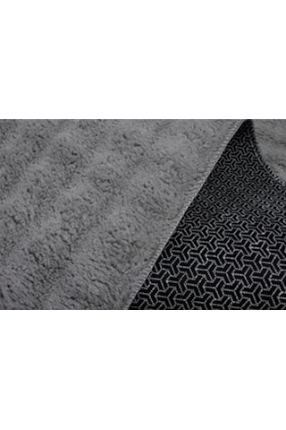 Dream Soft Yuvarlak Gri Desenli Yumuşak Yüzeyli Kaymaz Makinede Yıkanabilir Halı Renkli