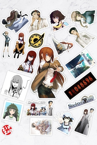 Steins Gate Anime Sticker Paketi 20 Adet Çok Renkli